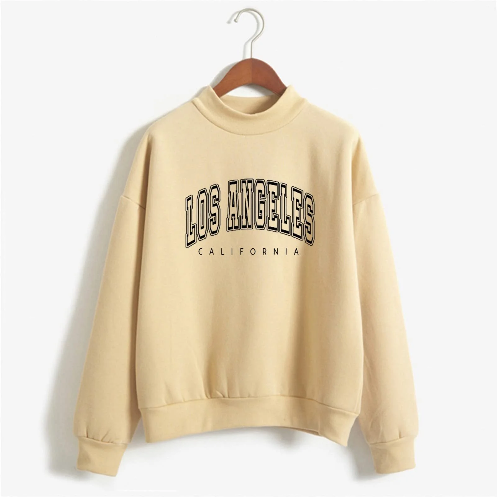Женский Свитшот с принтом Los Angeles, College, винтажный, с длинными рукавами, эстетичный, однотонный, круглый вырез, стойка, зимний, осенний, Los Angeles, Калифорния, круглый вырез, фото №4