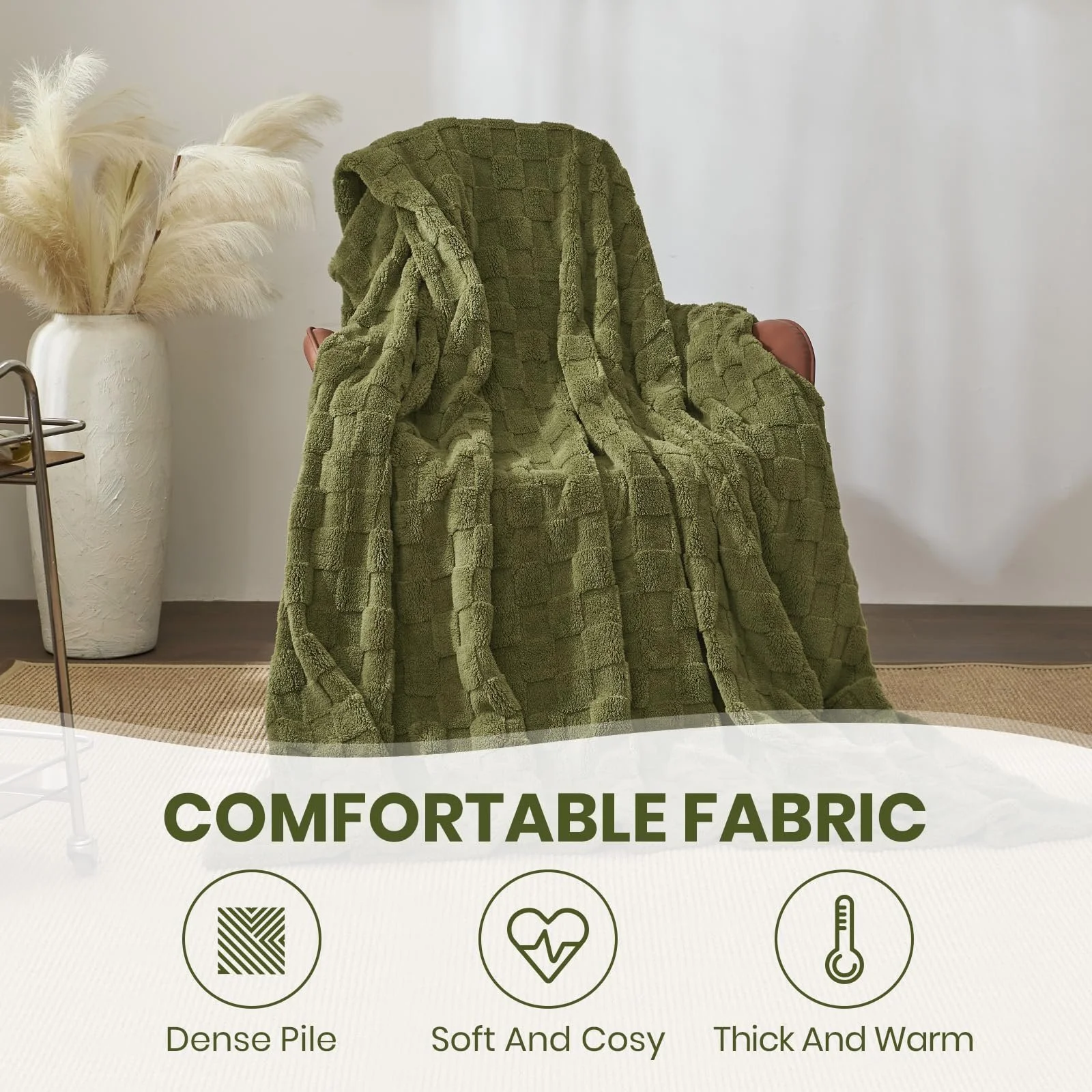 Одеяло Good Nite Мягкое Пушистое, 150 x 200 см, Пушистое одеяло, Флисовое одеяло для дивана и покрывала, Мягкое одеяло в клетку для весны, лета, осени, зимы, четырех сезонов, фото №6