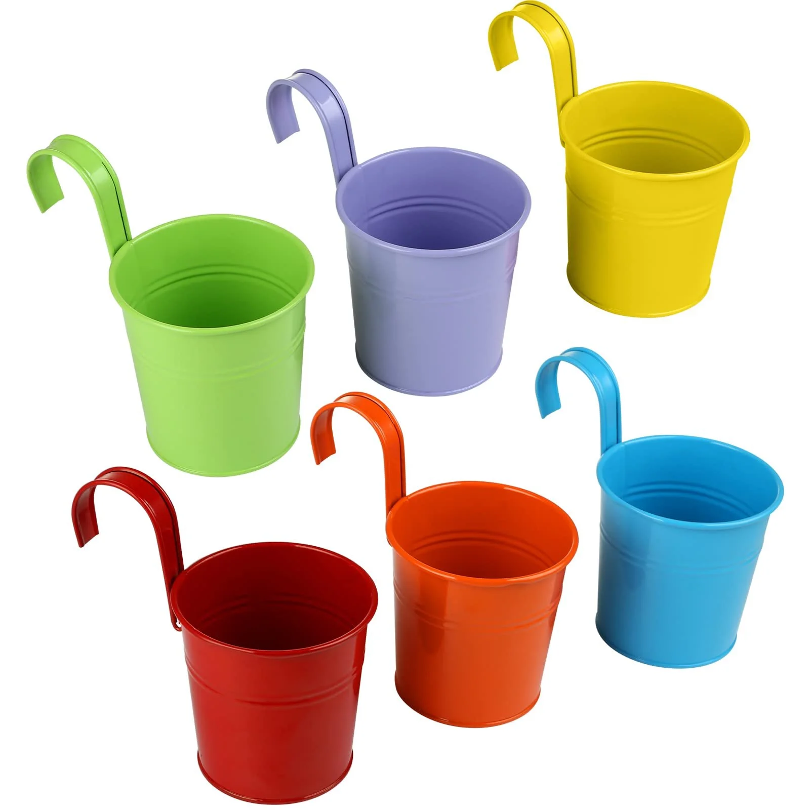 Підвісні горщики LIHAO Металеві зі знімною ручкою-гачком 6 шт. Набір, фото №1 Підвісні горщики LIHAO Металеві зі знімною ручкою-гачком 6 шт. Набір, фото №1