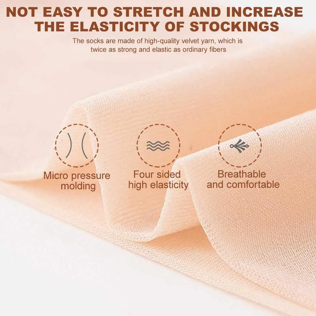 Чулки до колен Nylon 40 Den Прозрачный, Телесный цвет (2 пары), фото №3