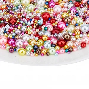 Круглые бусины без отверстий, имитация жемчуга русалки 2.8-9.5 мм, 2050 шт, разных цветов - Фото 1
