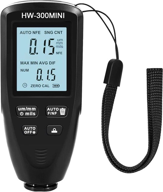 Толщиномер краски цифровой iCar HW-300 Mini 0 2000 мкм Fe и Nfe Черный 050738, фото №1 Толщиномер краски цифровой iCar HW-300 Mini 0 2000 мкм Fe и Nfe Черный 050738, фото №1