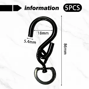Залізні гачки поворотні 360° 5 шт Чорний synthetic.ua - Фото 1
