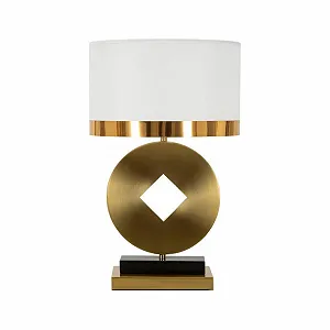 Настільна лампа Dmora Bogogno 30 x 30 x 53 см біла з золотистим synthetic.ua - Фото 1