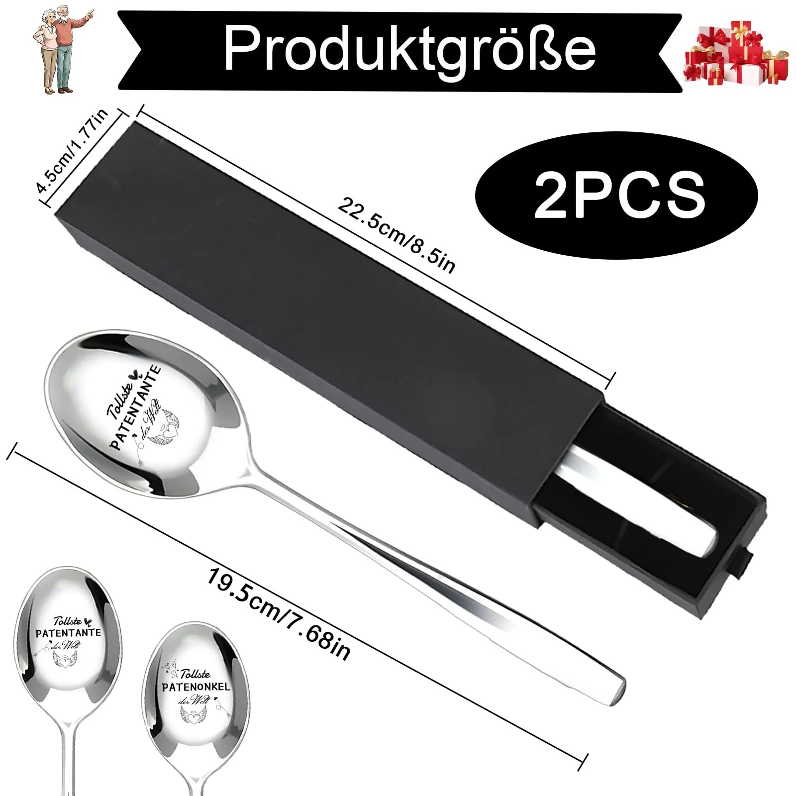 Набір ложок з гравіюванням 2 шт., фото №2