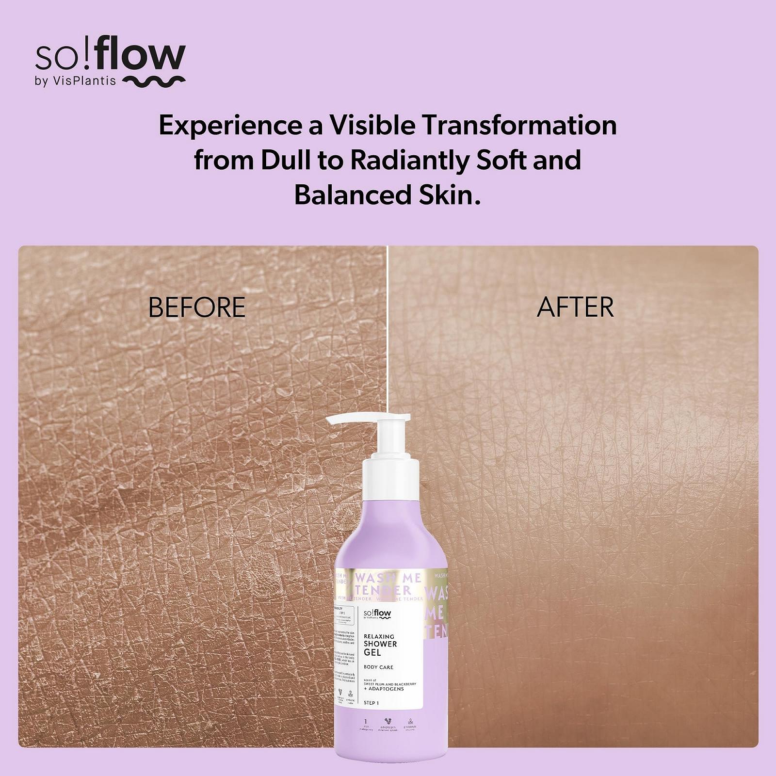 Гель для душу So!Flow Harmonising Blackberry and Plum З каоліном та токоферолом для жінок та дівчат, фото №4