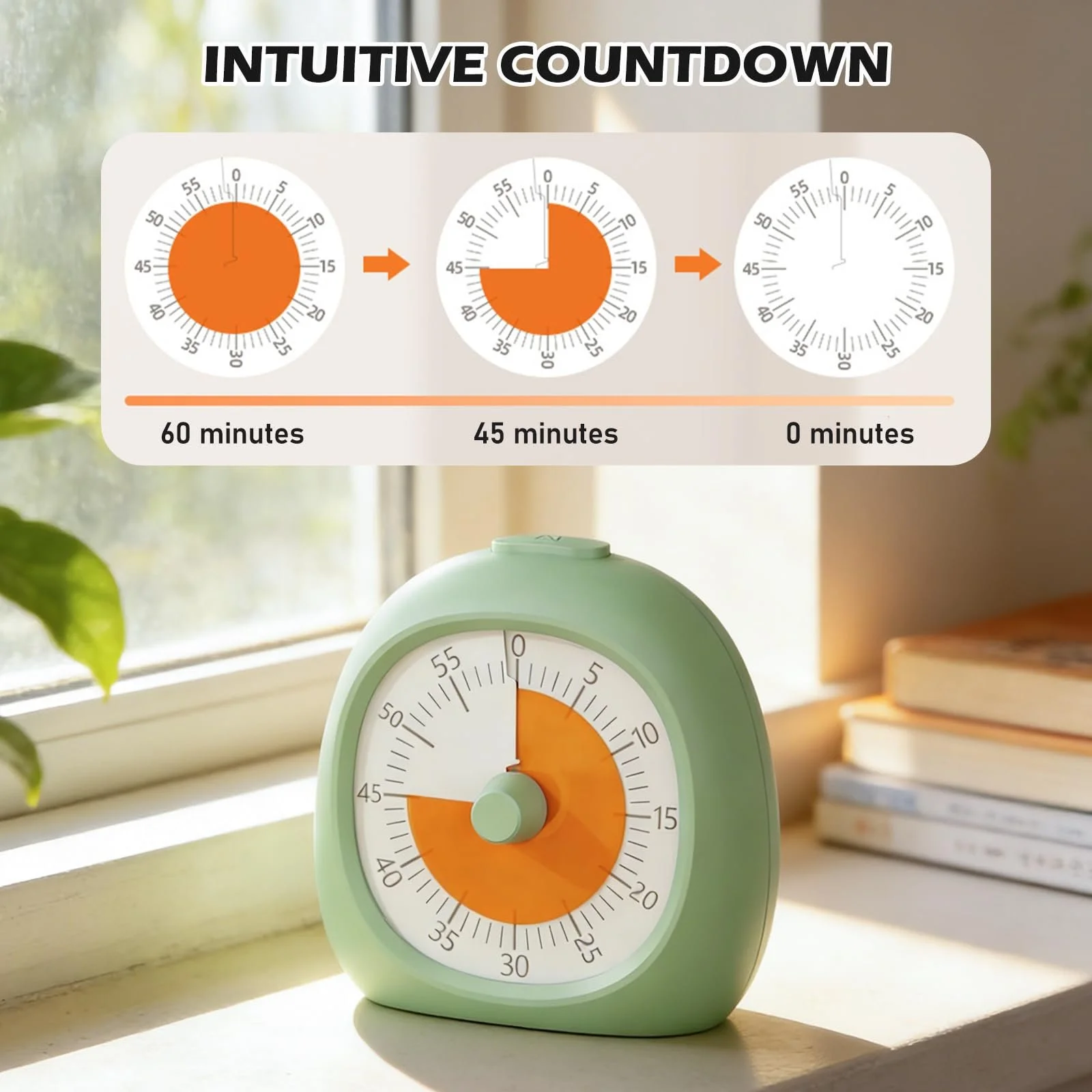 Візуальний таймер Time Timer Набір 2 шт. 60 хвилин аналоговий тихий синій та зелений, фото №4 Візуальний таймер Time Timer Набір 2 шт. 60 хвилин аналоговий тихий синій та зелений, фото №4