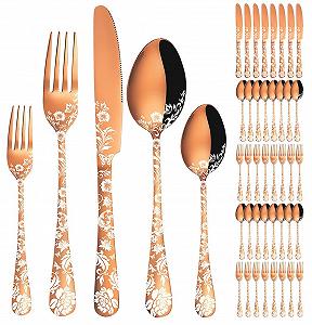 Купить Набор столовых приборов XIAOYU Peony Blossom, 40 предметов, нержавеющая сталь, на 8 персон - Фото 1 Набор столовых приборов XIAOYU Peony Blossom, 40 предметов, нержавеющая сталь, на 8 персон - Фото 1