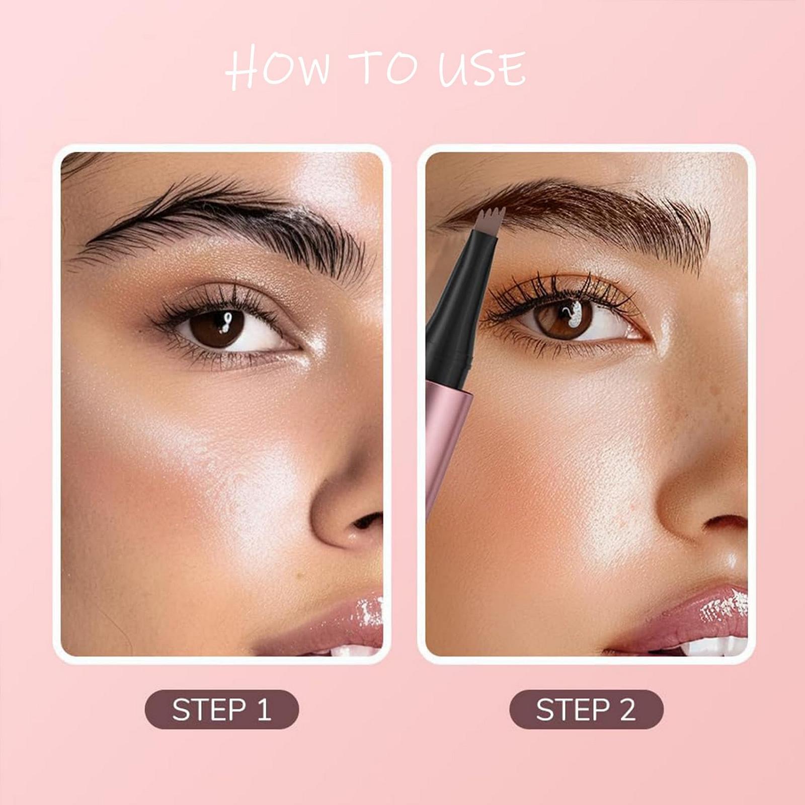 Карандаш для бровей 3D Microblading Tattoo Pen с 4-мя зубцами, Водостойкий карандаш для бровей Magic Pencil (Цвет: Темно-коричневый), фото №7