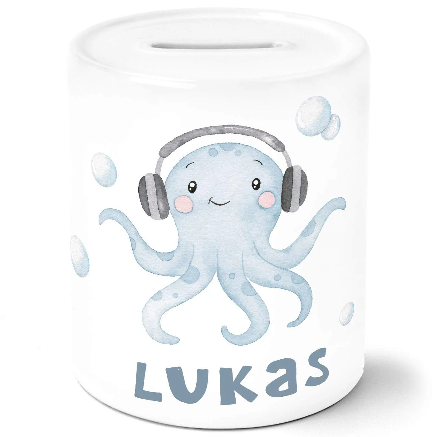 Скарбничка Octopus Персоналізована Керамічна Біла One Size, фото №1