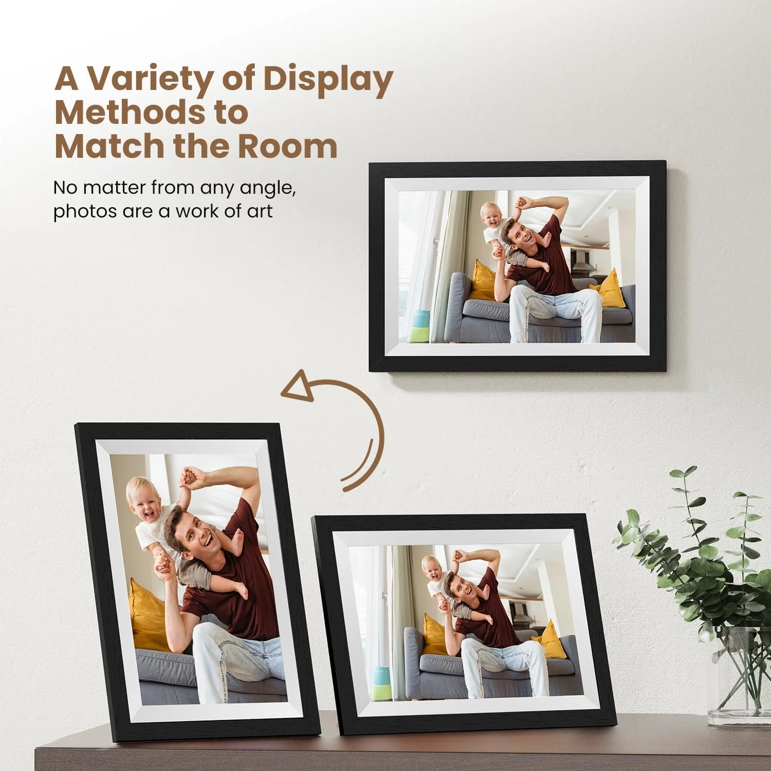 Цифровая фоторамка SONVGOO 10.1" WLAN IPS 1280 x 800 32 GB Wood, фото №5 Цифровая фоторамка SONVGOO 10.1" WLAN IPS 1280 x 800 32 GB Wood, фото №5