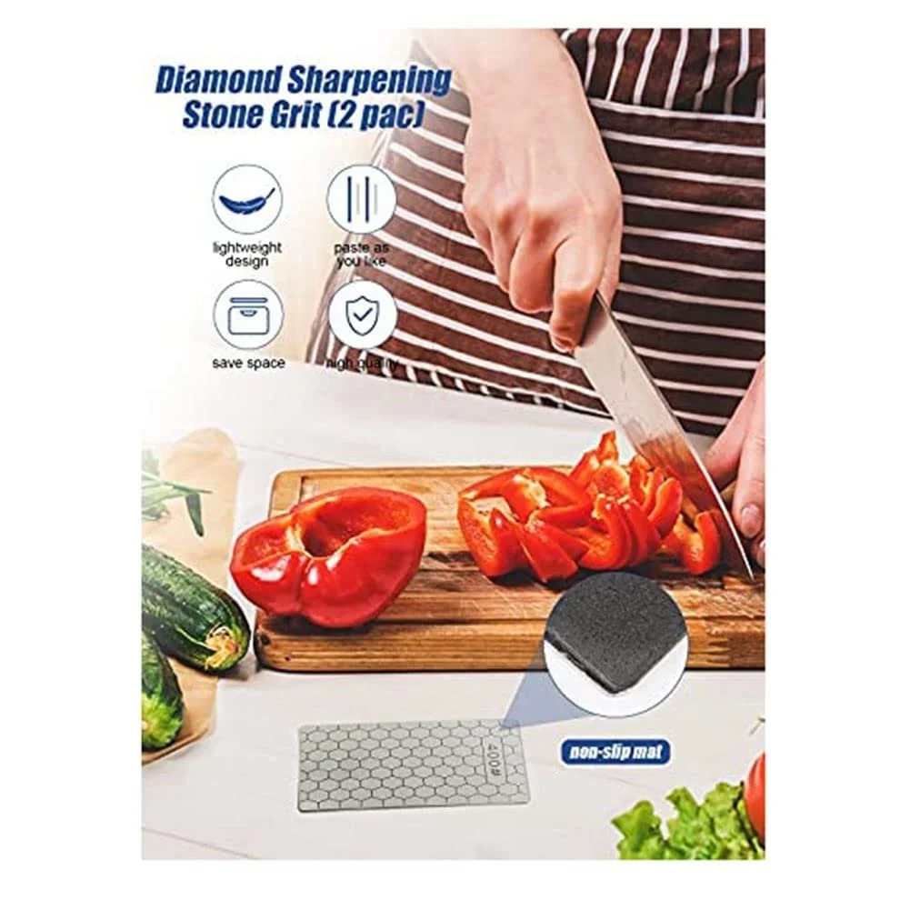 Набір алмазних точильних пластин 2 шт. 400/1000 Grit Стільникова поверхня, фото №7