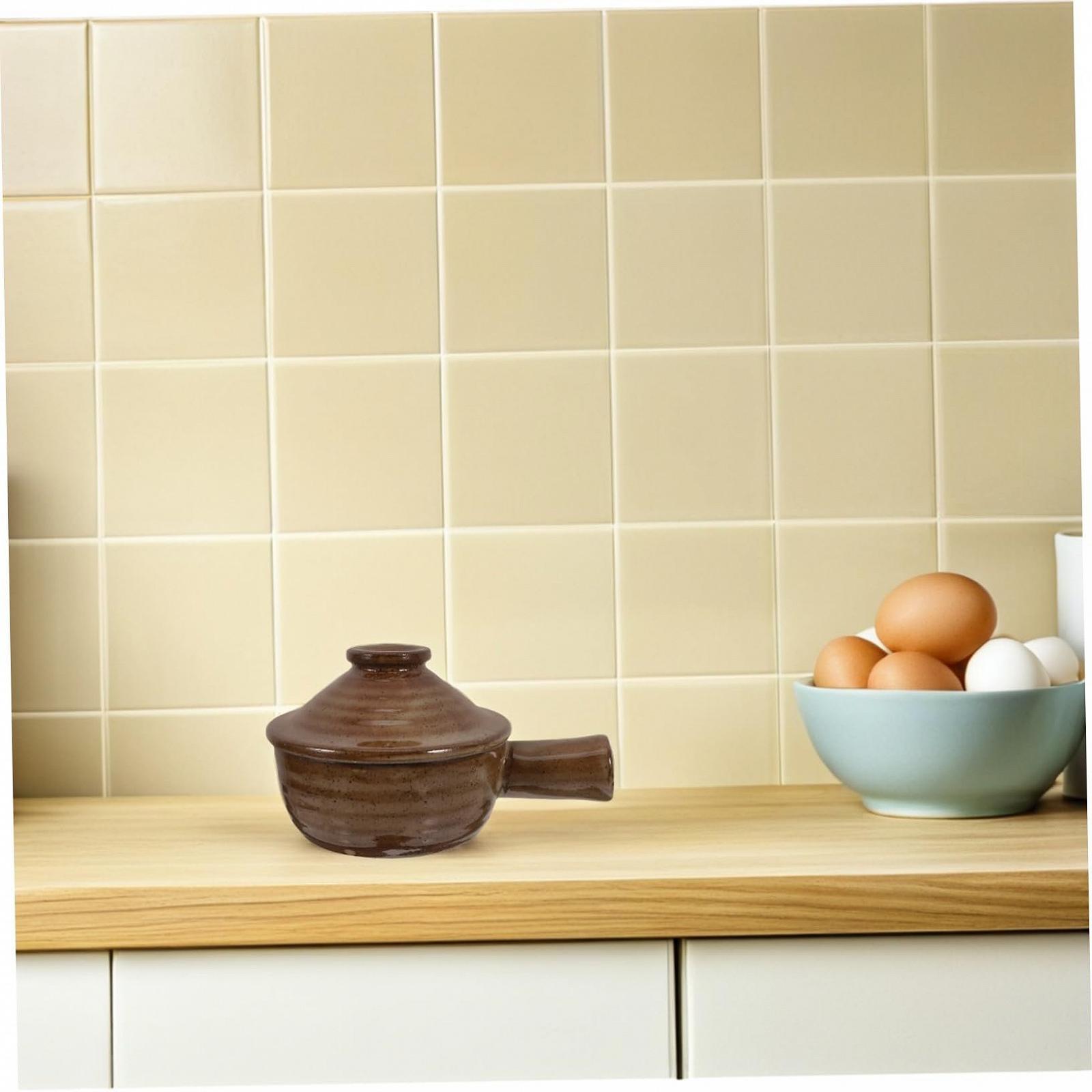 Міні Ківш TOPBATHY Набір з 2 шт керамічний для мікрохвильової печі з кришкою, фото №5