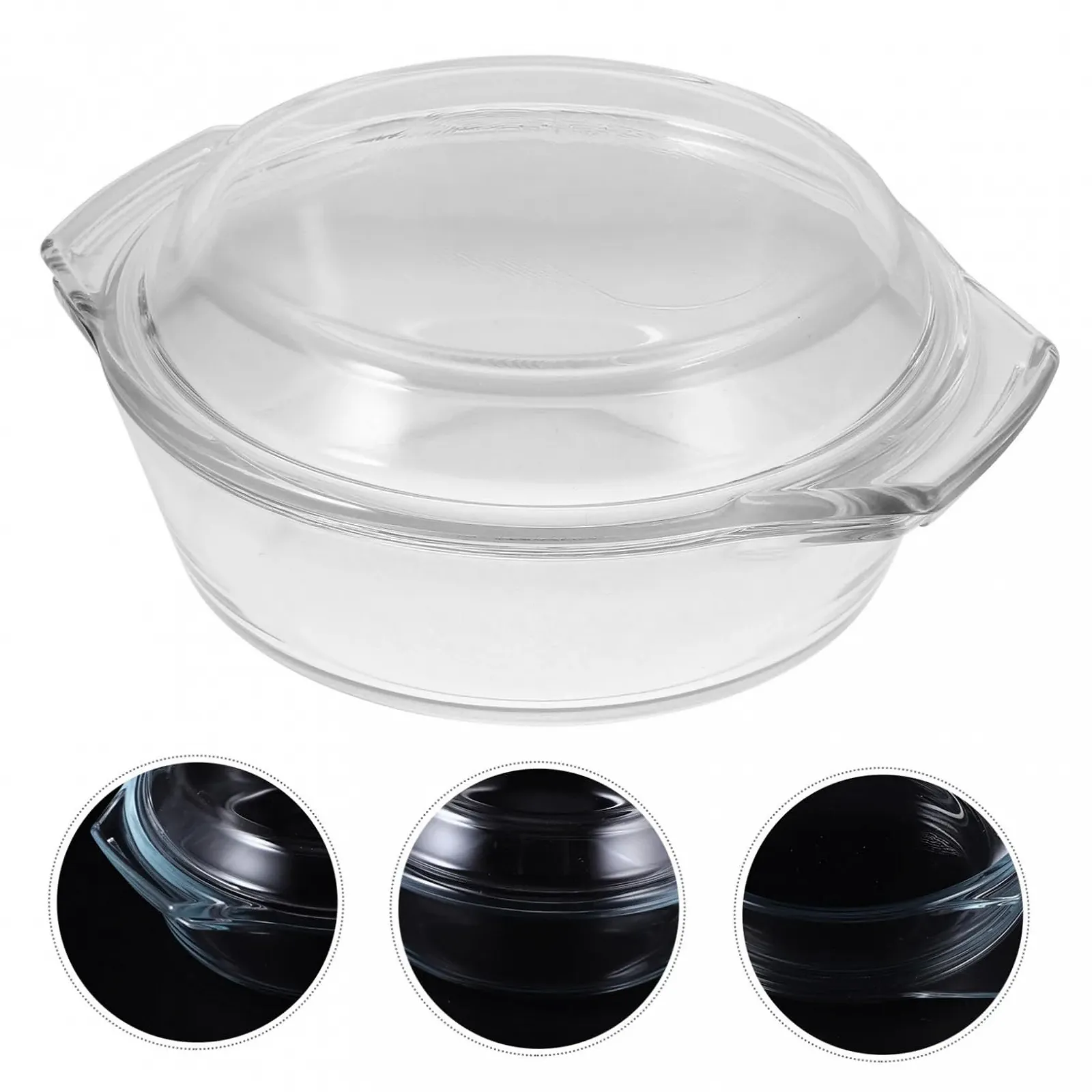 Форма для запекания стеклянная с крышкой маленькая термостойкая, фото №3