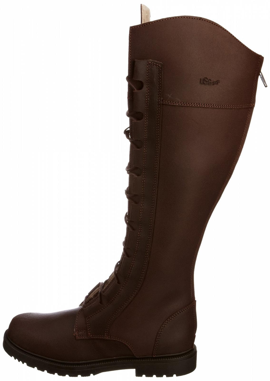 Чоботи USG Ranger зі штучним хутром, шнурівка спереду, контрастна строчка, розмір 41, коричнева шкіра, фото №5