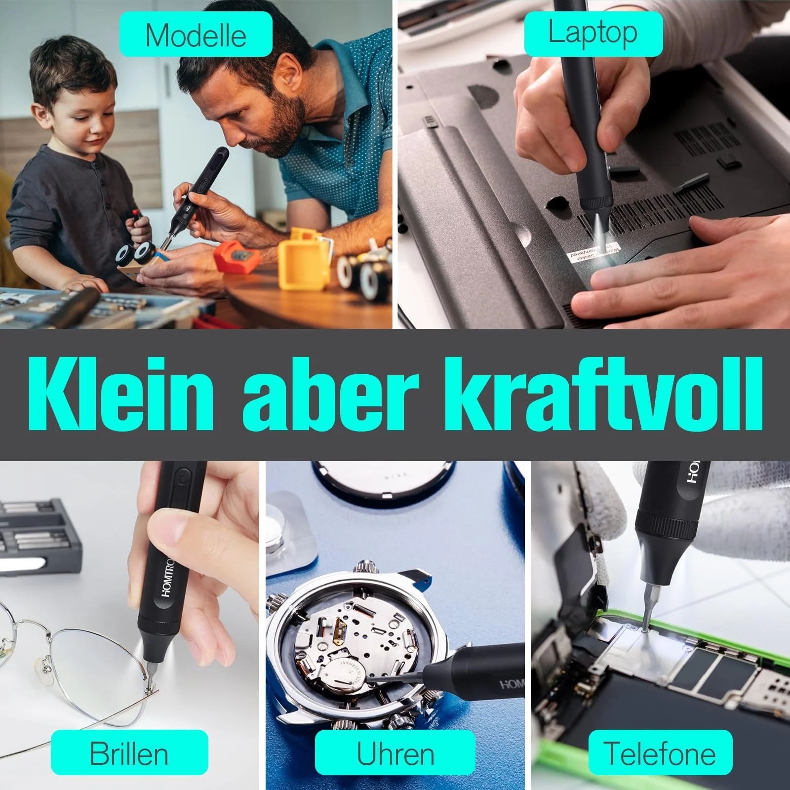 Мини Электрическая Отвёртка Homtronics Precision 52 в 1 OLED Экран LED и 48 Бит Type-C Зарядка, фото №4