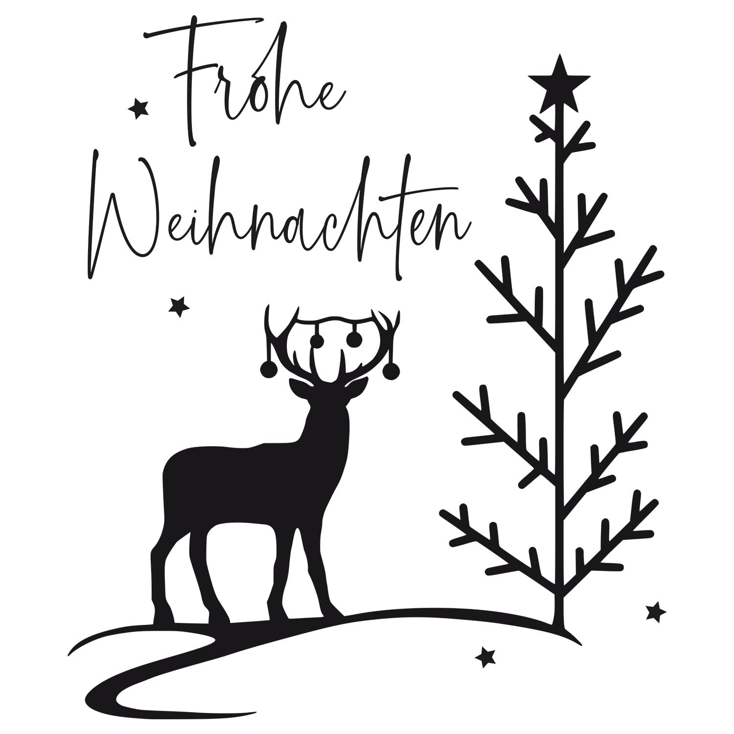 Наклейка на стіну та вікна GRAZDesign Merry Christmas 47 x 40 см Чорна, фото №1