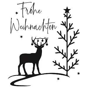 Наклейка на стіну та вікна GRAZDesign Merry Christmas 47 x 40 см Чорна - Фото 1