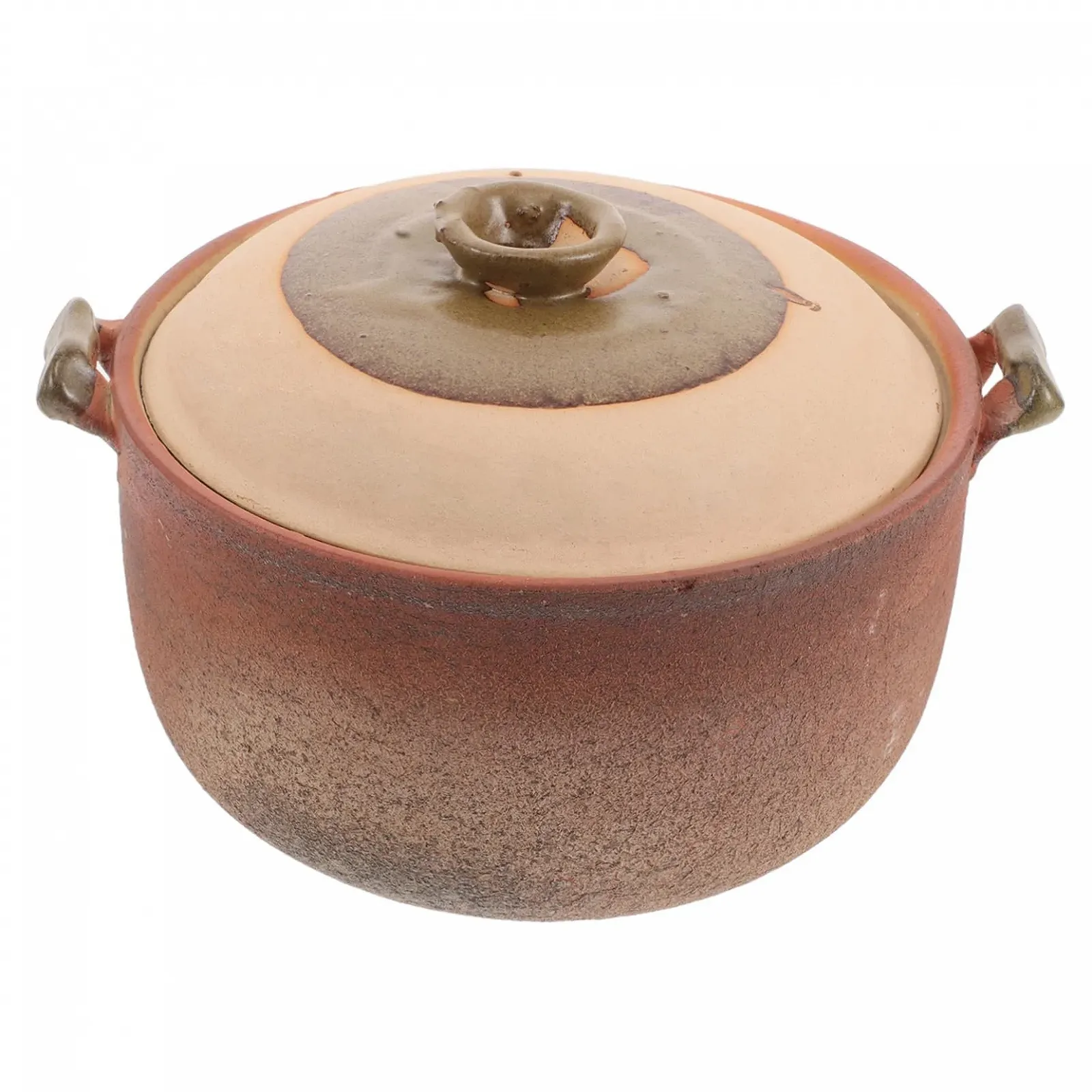 Терракотовая кастрюля LABRIMP с ручкой для тушения и супов цвет земляной, фото №1