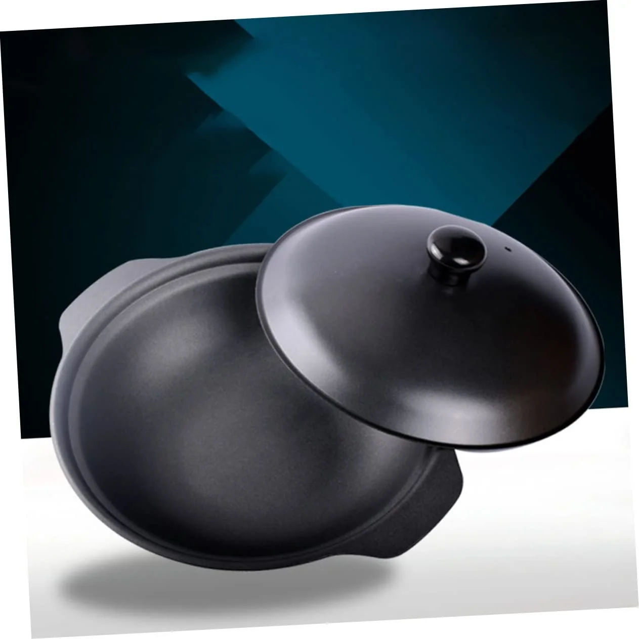 Кастрюля для риса чугунная с крышкой глазурованная поверхность равномерное распределение тепла энергосберегающая, фото №5