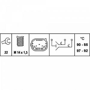 Выключатель температурный вентилятора радиатора HELLA 6ZT 007 800-121 для BMW synthetic.ua - Фото 1
