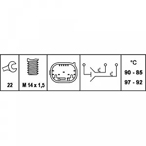 Вимикач температурний вентилятора радіатора HELLA 6ZT 007 800-121 для BMW synthetic.ua - Фото 1