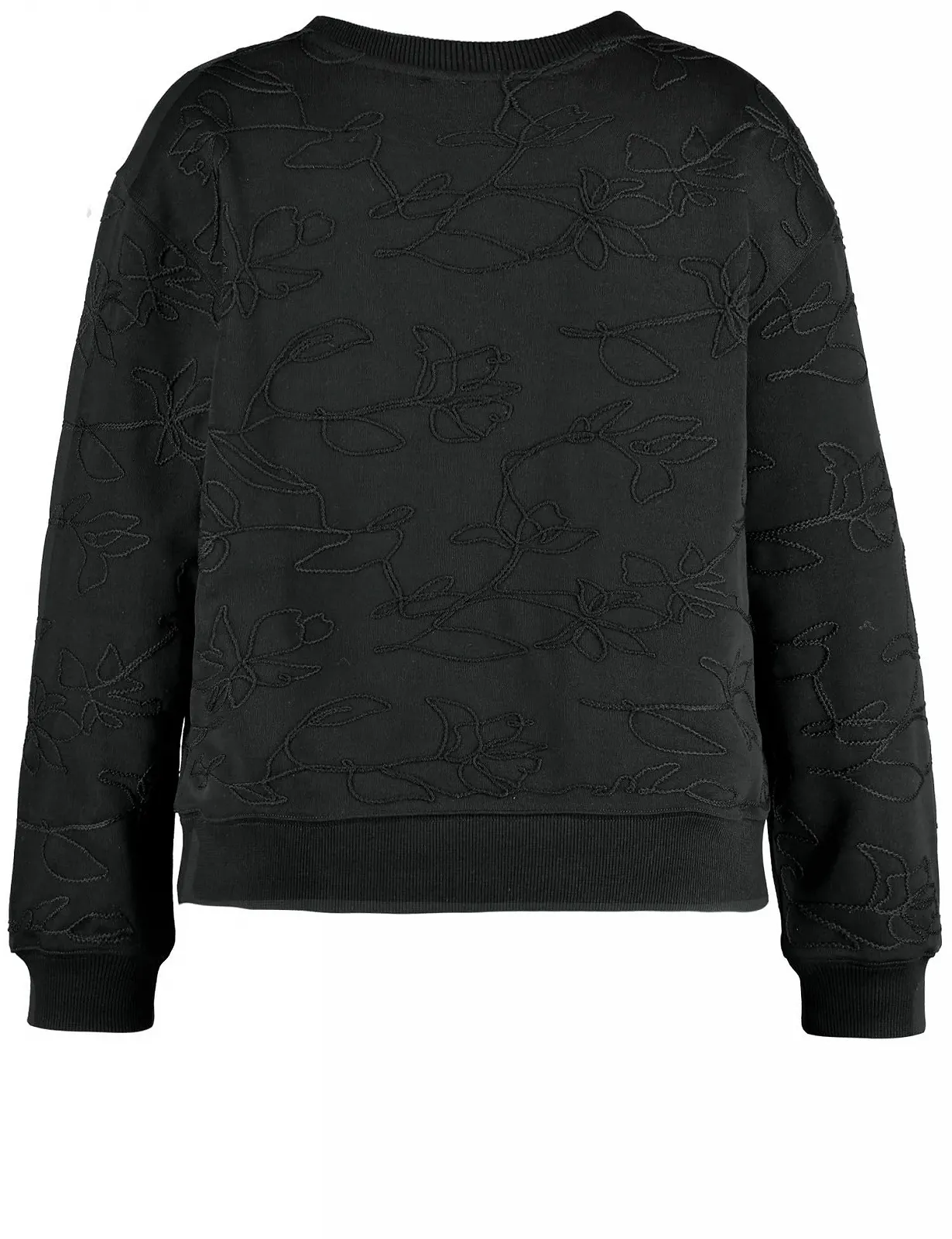 Жіночий світшот Samoon з куліскою, аплікацією, довгими рукавами, однотонними манжетами, фото №2