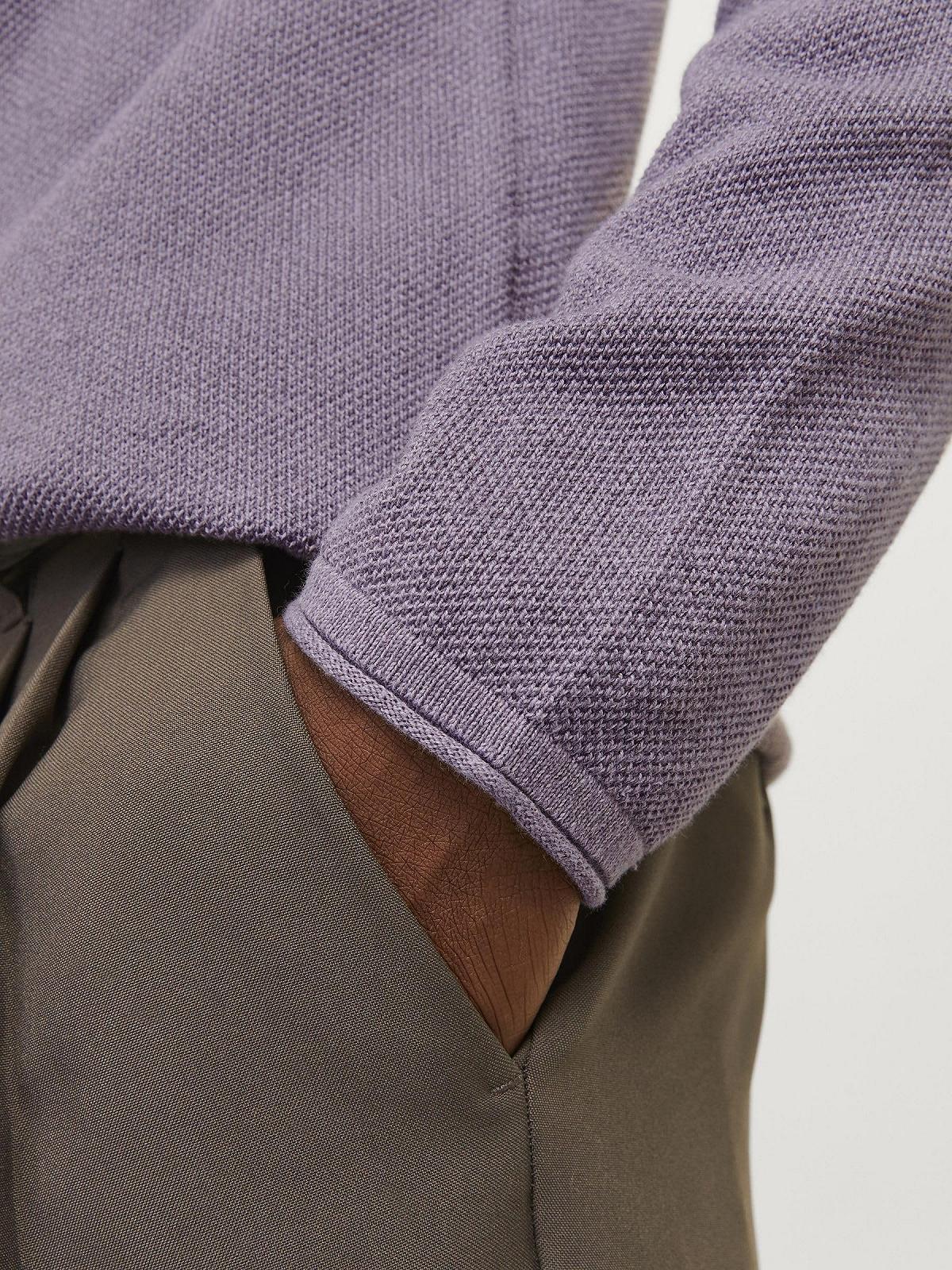 Вязаный пуловер JACK & JONES JJEHILL мужской, с круглым вырезом, базовый, с длинными рукавами, хлопковая рубашка, фото №6