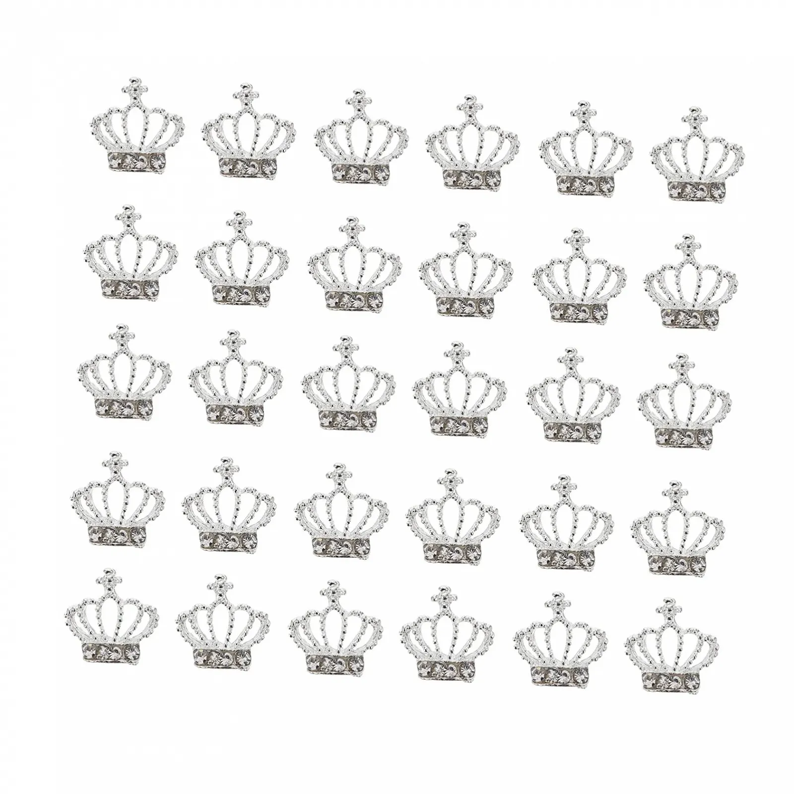 Стразы для ногтей Сердце Housoutil 30 шт Серебристый, фото №1