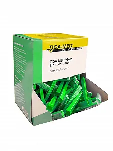 Одноразовые бритвы TIGA-MED 100 шт двойное лезвие Green - Фото 1