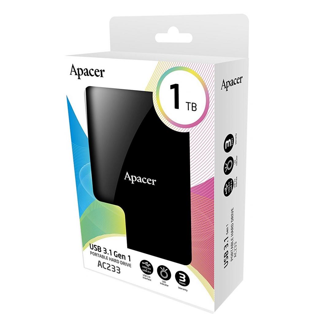 Зовнішній жорсткий диск Apacer 2.5" 1TB AP1TBAC233B-S, фото №2