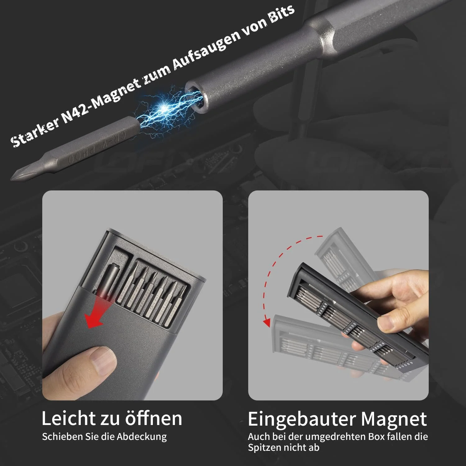 Набір прецизійних викруток магнітний Torx Pentalobe Triwing Flathead Phillips 25-в-1 для iPhone/Xbox/Switch/Mac, фото №3