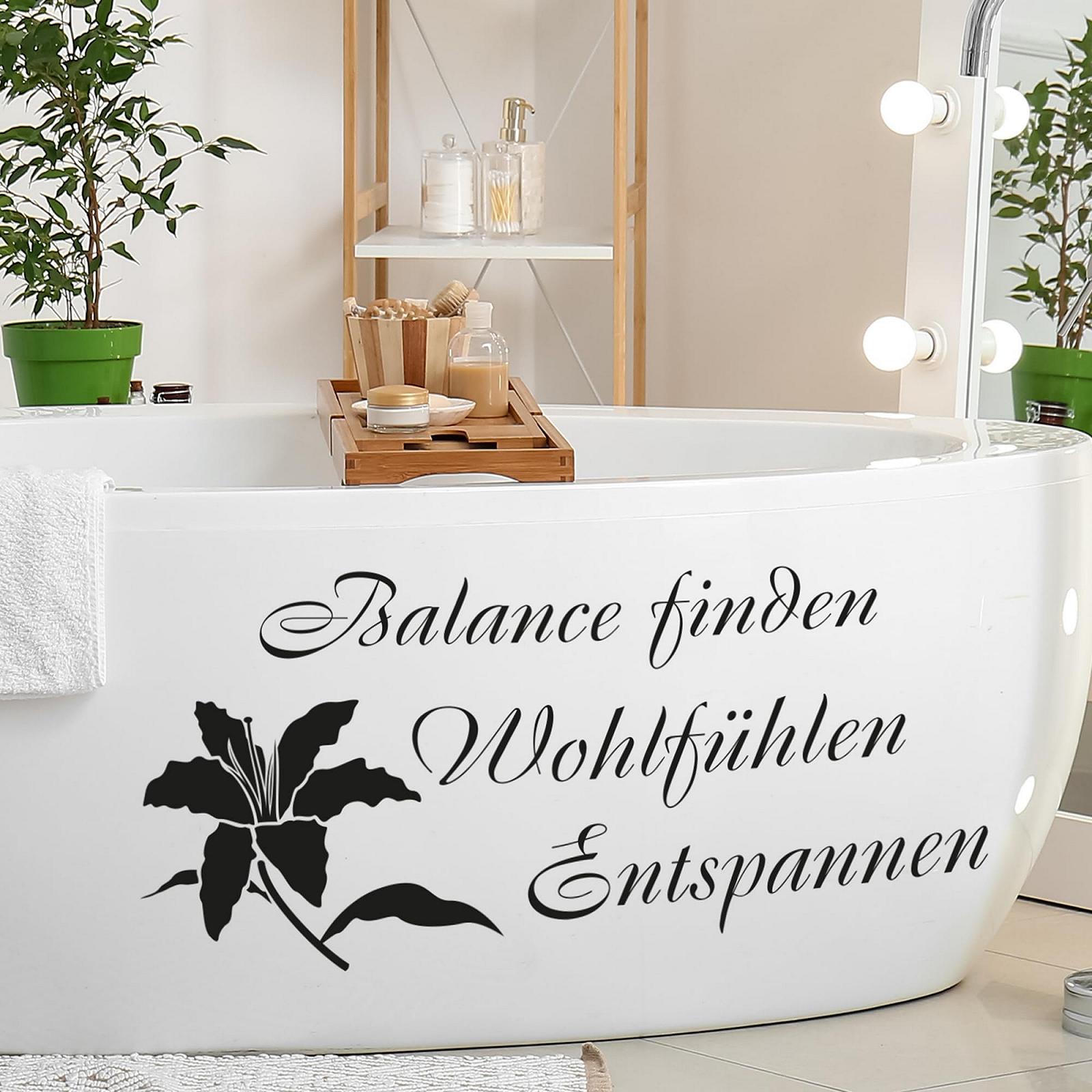 Наклейка на стіну GRAZDesign Sayings Balance Find Декор для ванної кімнати 88 x 40 см 073 Темно-сірий, фото №3