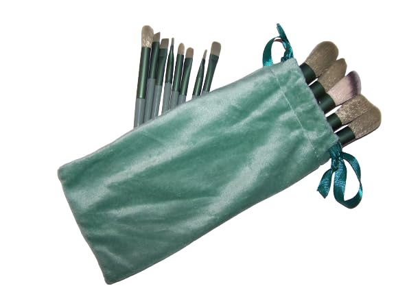 Набір макіяжних пензлів ATLANTEE 13 Pcs Green зі сумкою для зберігання для жінок у будь-яких ситуаціях, фото №1