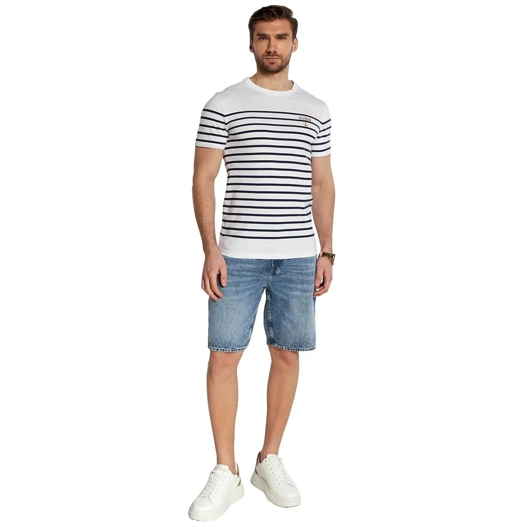 Футболка GUESS JEANS WHITE BLUE STRP, фото №7