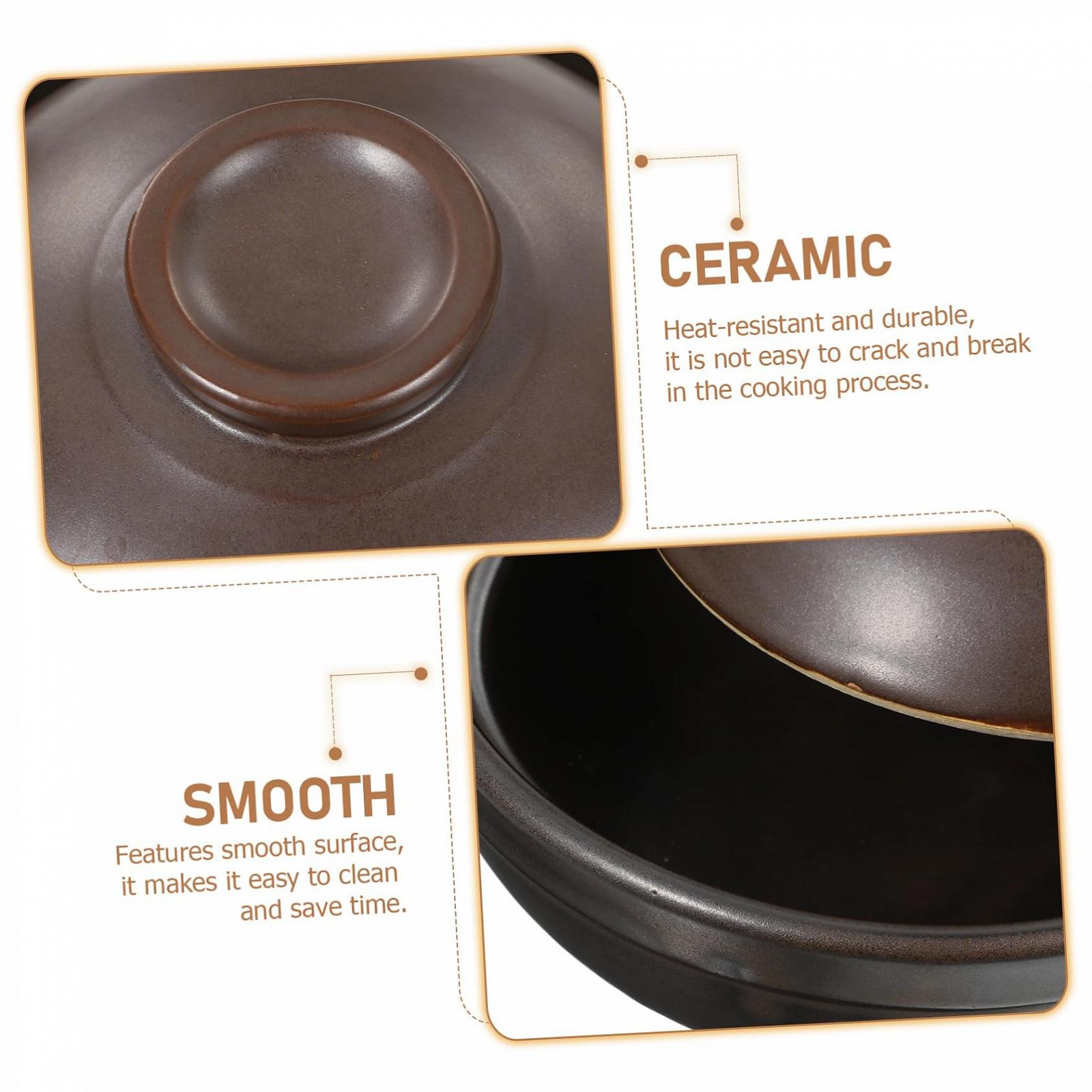 Кастрюля с крышкой керамическая для индукционных плит многофункциональная, фото №7