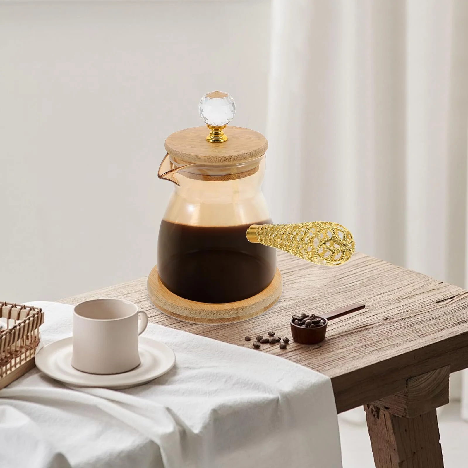 Кофейник NUOBESTY Ретро Стеклянный 350 мл, фото №6