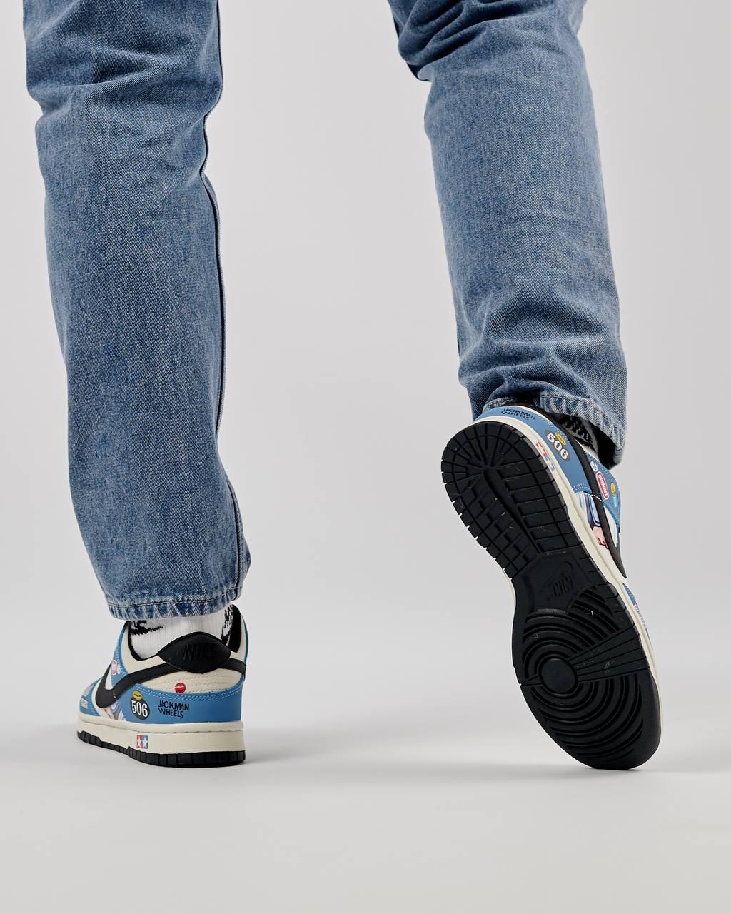 Кроссовки мужские SB Dunk Low Jackman Wheels голубые кожаные кеды найк сб данк демисезонная обувь, фото №4 Кроссовки мужские SB Dunk Low Jackman Wheels голубые кожаные кеды найк сб данк демисезонная обувь, фото №4