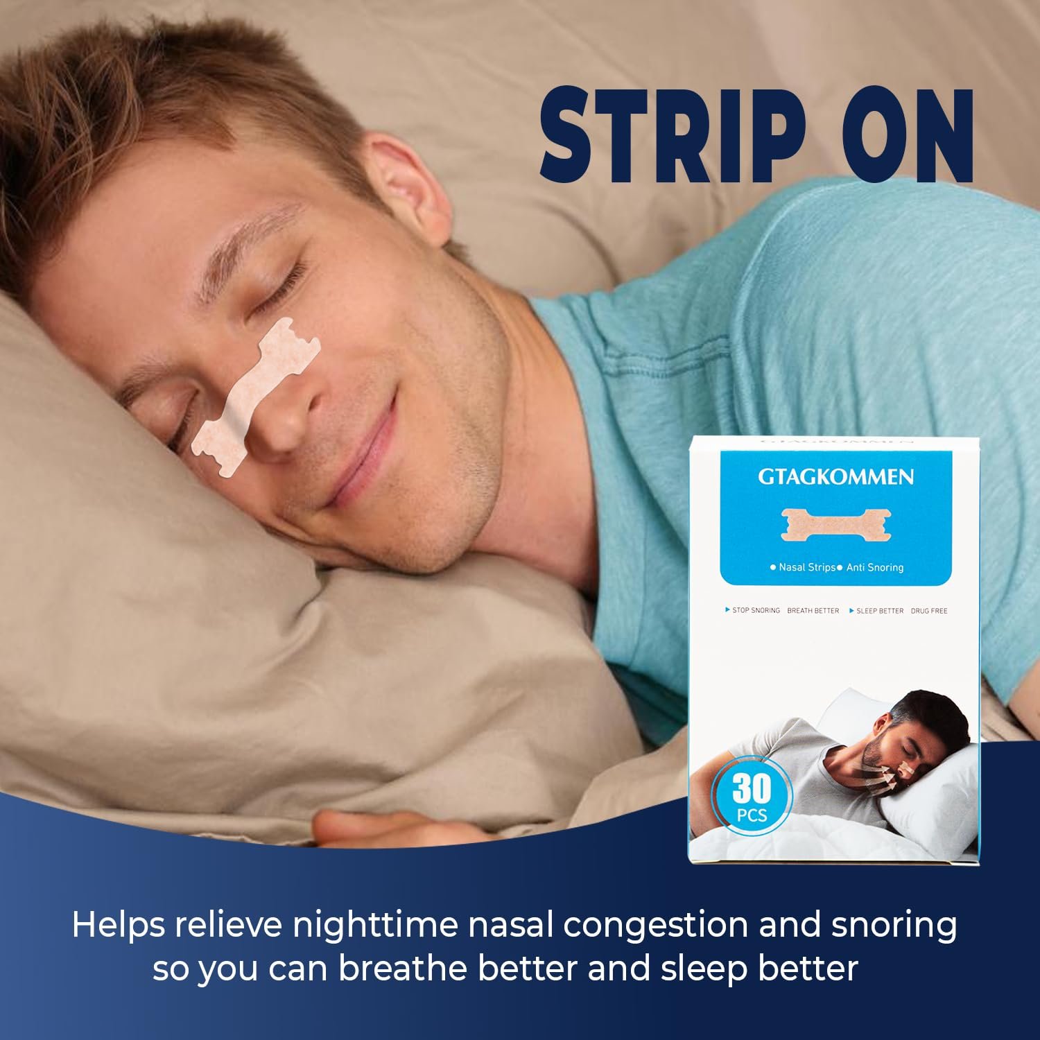 Пластирі для носа Breathe Better, 30 шт., Засіб від хропіння, фото №9