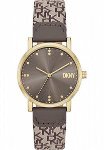 Жіночий аналоговий кварцовий годинник DKNY NY6691 Ремінець коричневий - Фото 1