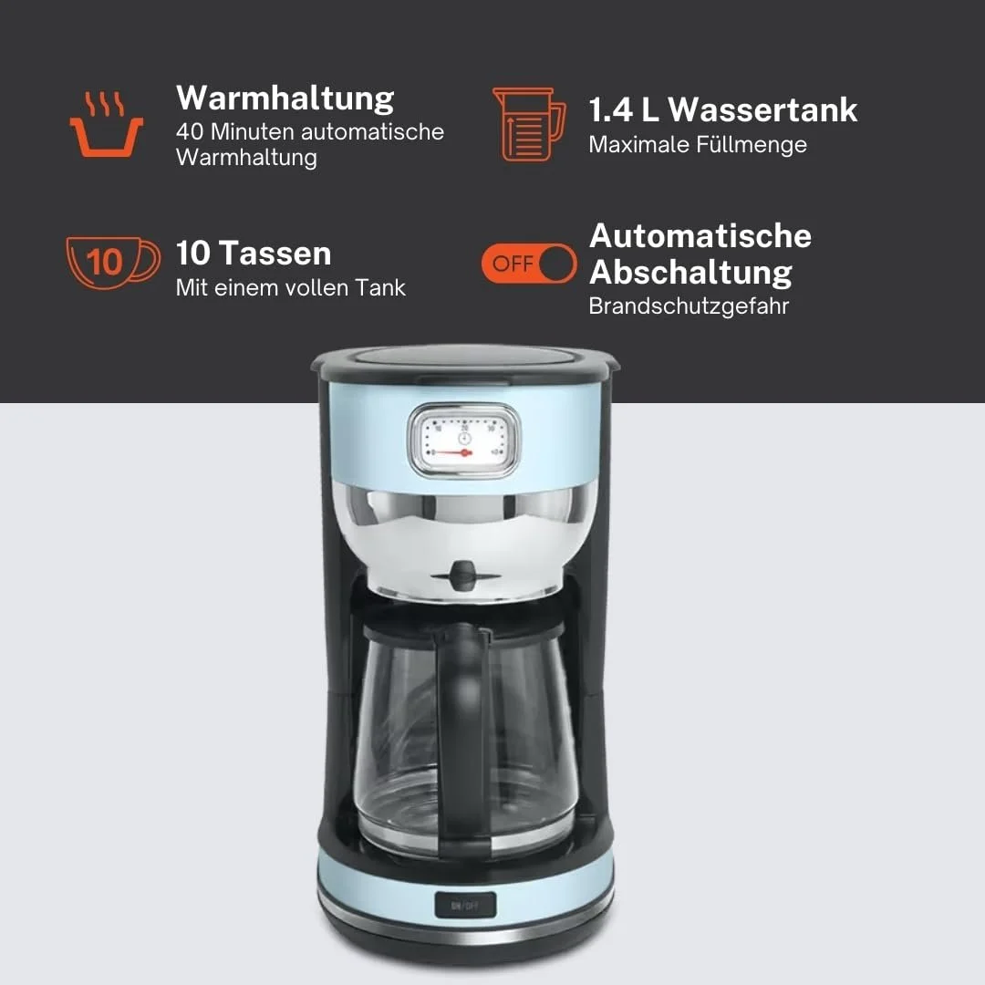 Кофеварка капельная Muse MS-220 VB Retro 1.4 л, фото №3