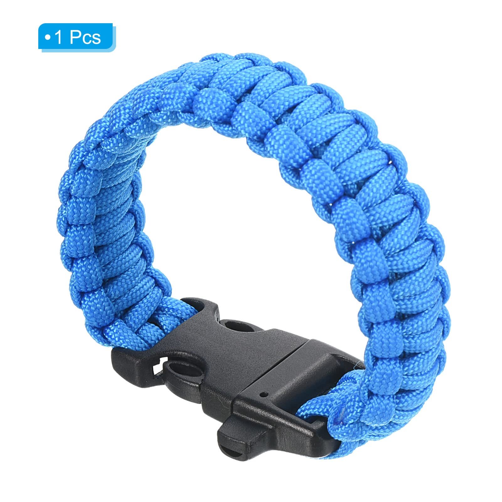 Браслет Paracord PATIKIL Плетений Парашутний Шнур з Пластиковою Пряжкою Синій, Пластик, фото №3