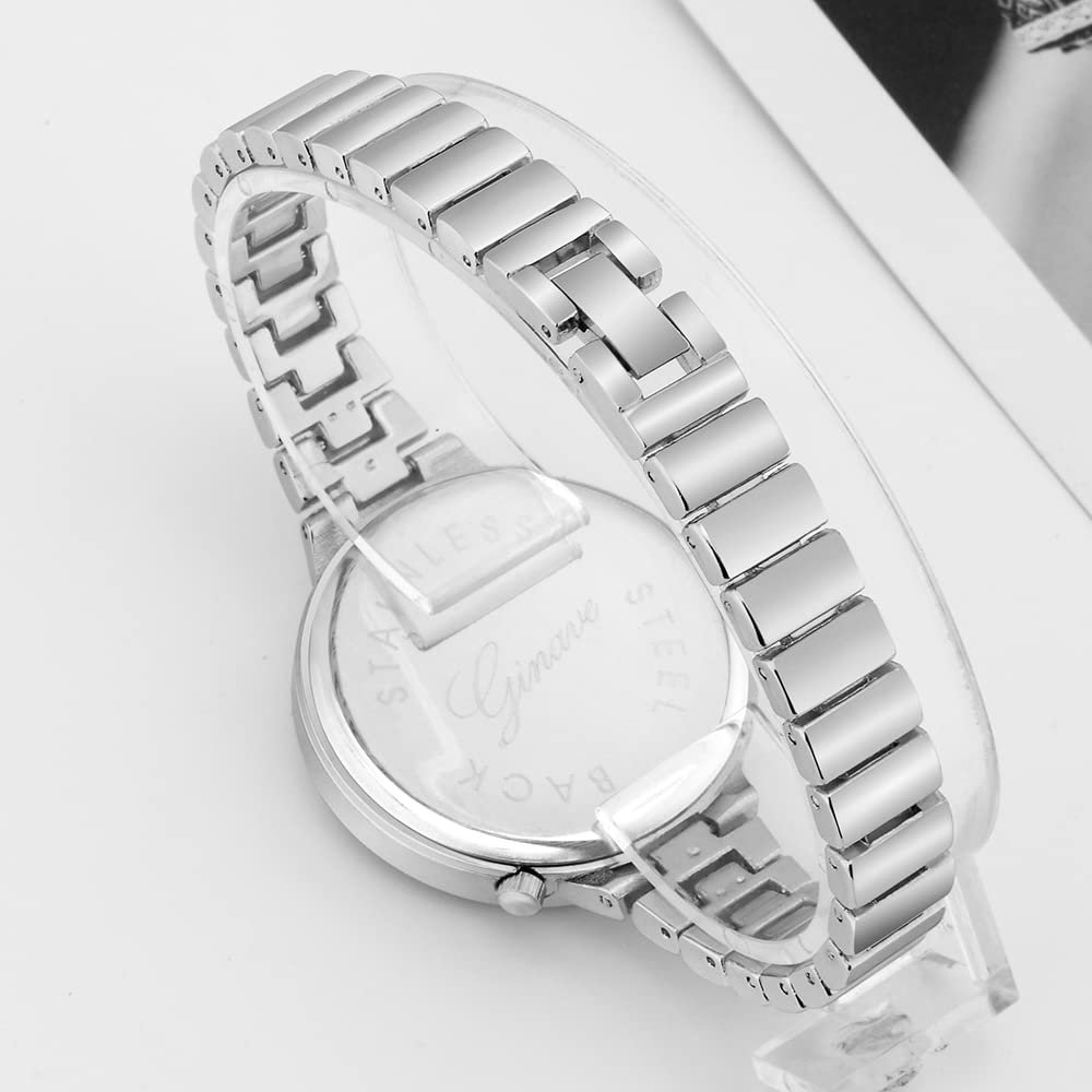 Женские часы-браслет JewelryWe с набором, женские кварцевые аналоговые часы с металлическим ремешком, циферблатом со стразами и песком, с 2 браслетами, набор ювелирных изделий, подарки для женщин, фото №4