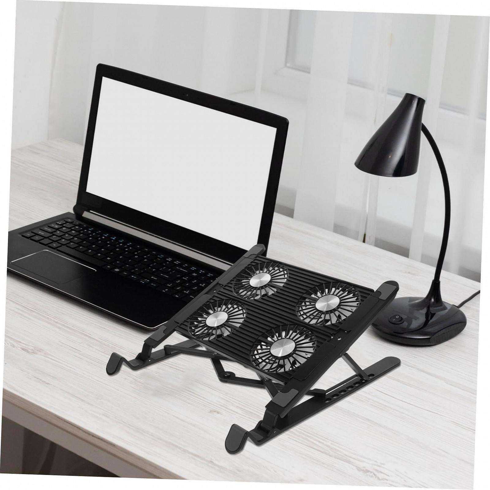 Підставка для ноутбука регульована UKCOCO з вентиляторами Міцний пластик Нековзні ніжки Ефективне охолодження, фото №9