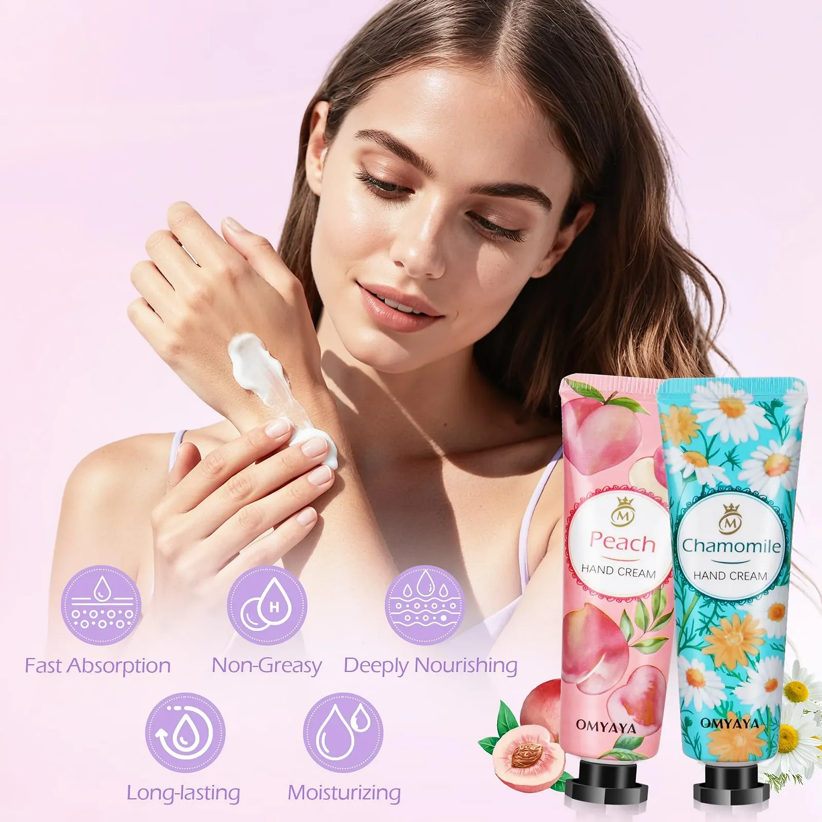 Набір кремів для рук Mini, 80 шт. Авокадо, алое вера, персик, полуниця, чорниця, мед, троянда, грейпфрут, лаванда, ромашка, фото №4