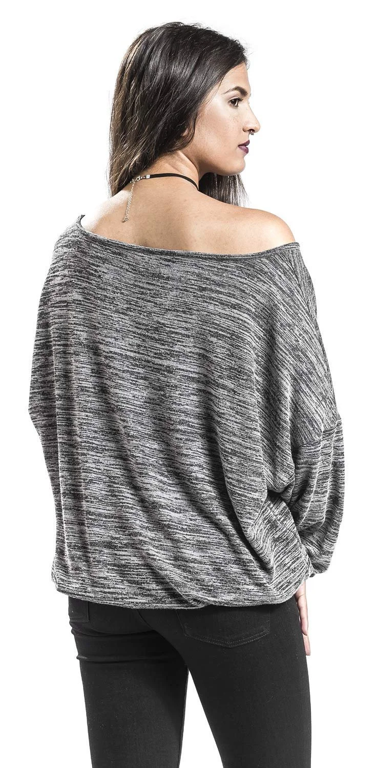 Жіночий В'язаний Джемпер Oversized Forplay Red by EMP Сірий Меланж, фото №6