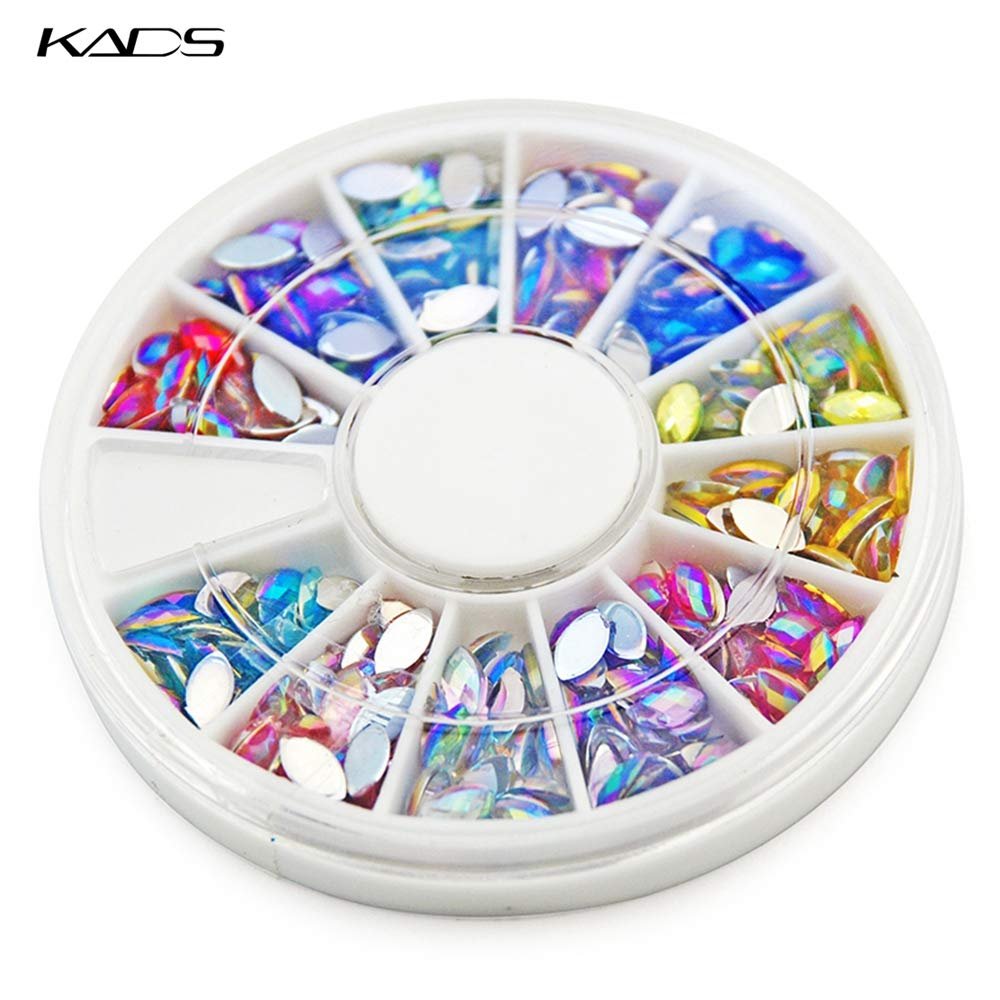 Украшения для ногтей KADS Разноцветные Плоские 3D Камни в Колесе, фото №2