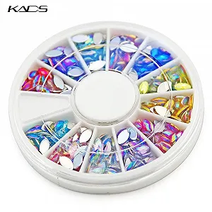 Украшения для ногтей KADS Разноцветные Плоские 3D Камни в Колесе synthetic.ua - Фото 1
