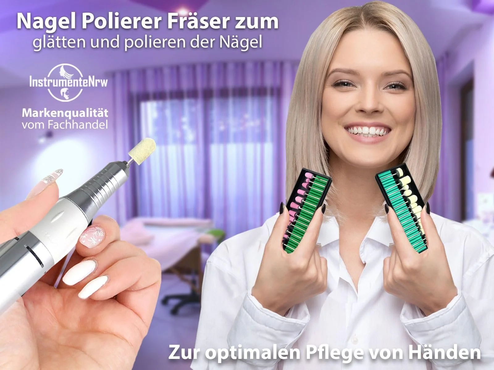 Електричний пристрій для манікюру з набором аксесуарів 40 шт, 30 000 обертів, фото №6