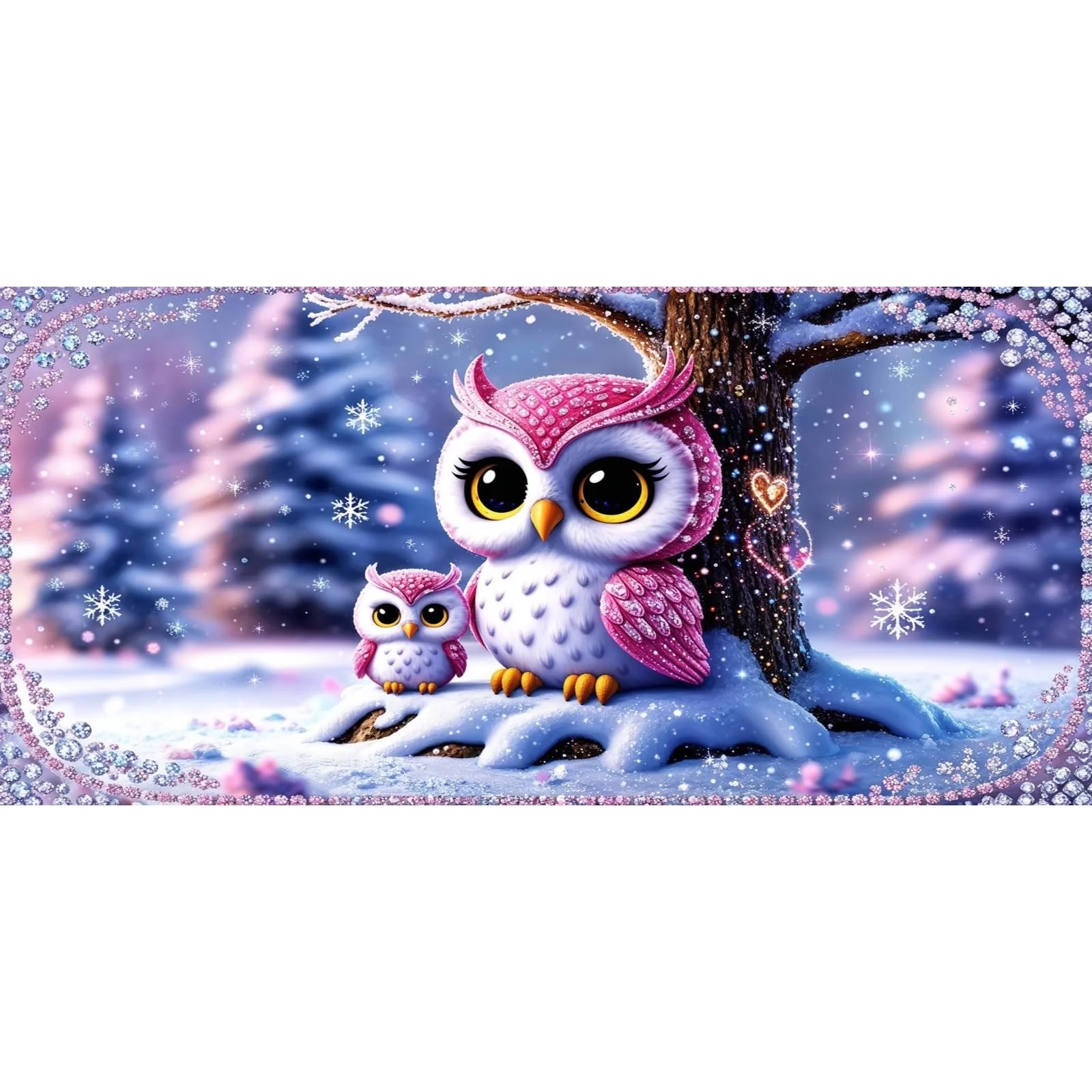 Кружка 330 мл Кружка Чашка Сова Чиби Алмазная Вышивка Керамическая Кофейная Кружка Kawaii Кружка Подарок Керамическая Кружка Животный Мотив Идея для Подарка Печатная Чашка для Кофе Чая Какао Бриллиантовая Сова, фото №1